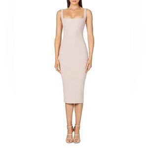 Nookie Rendevous Midi Dress in Nude